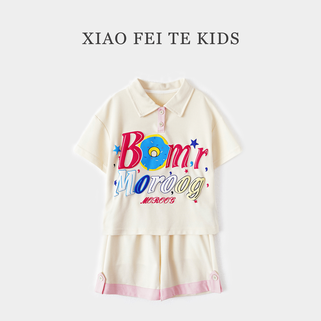 小菲特童装夏季新款女童6-12女宝中大童POLO领休闲套装 QDTX41420