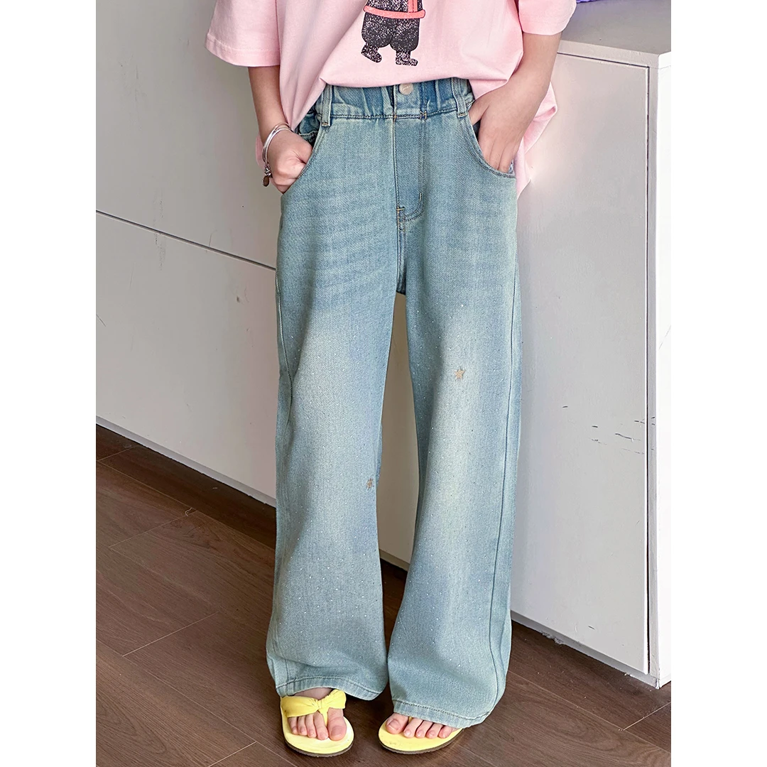 SZKP夏季新款女童6-15岁中大童百搭休闲裤女宝牛仔裤KNKX441059