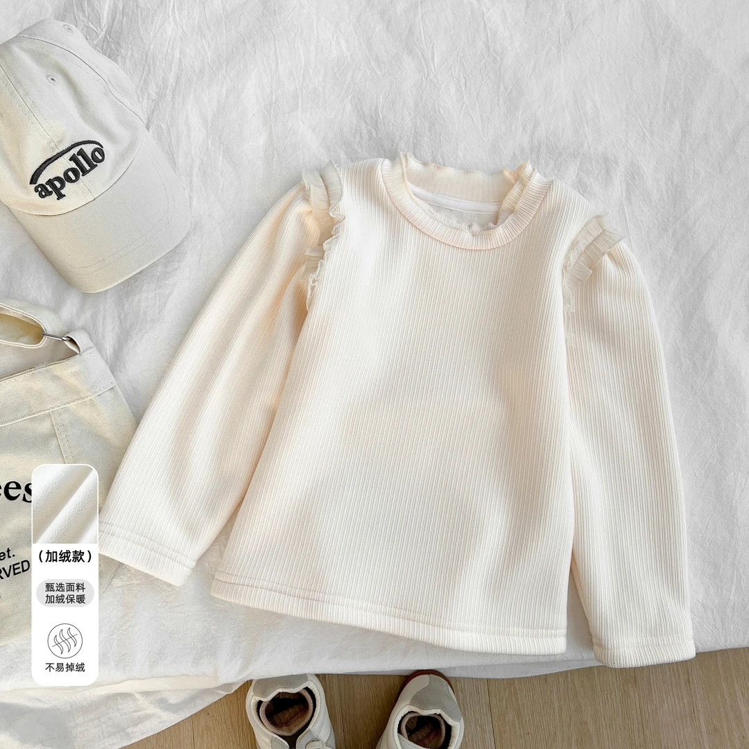 冬季新款女童装加厚衣服中大童时尚儿童百搭加绒打底衫YQYDW40828