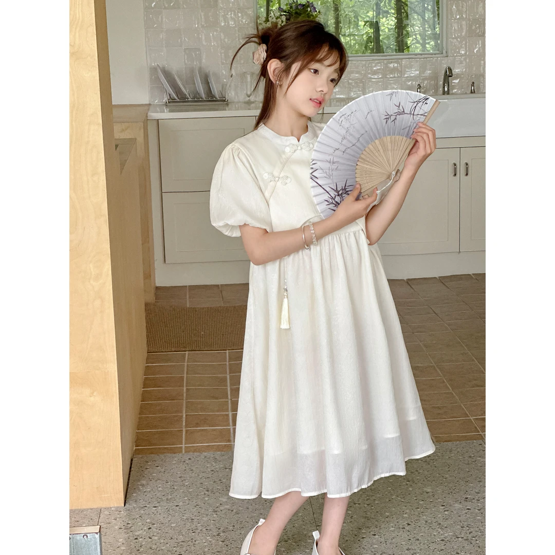 SZKP夏季新款女童中大童6-15女宝宝新中式短袖连衣裙  BGQX441085