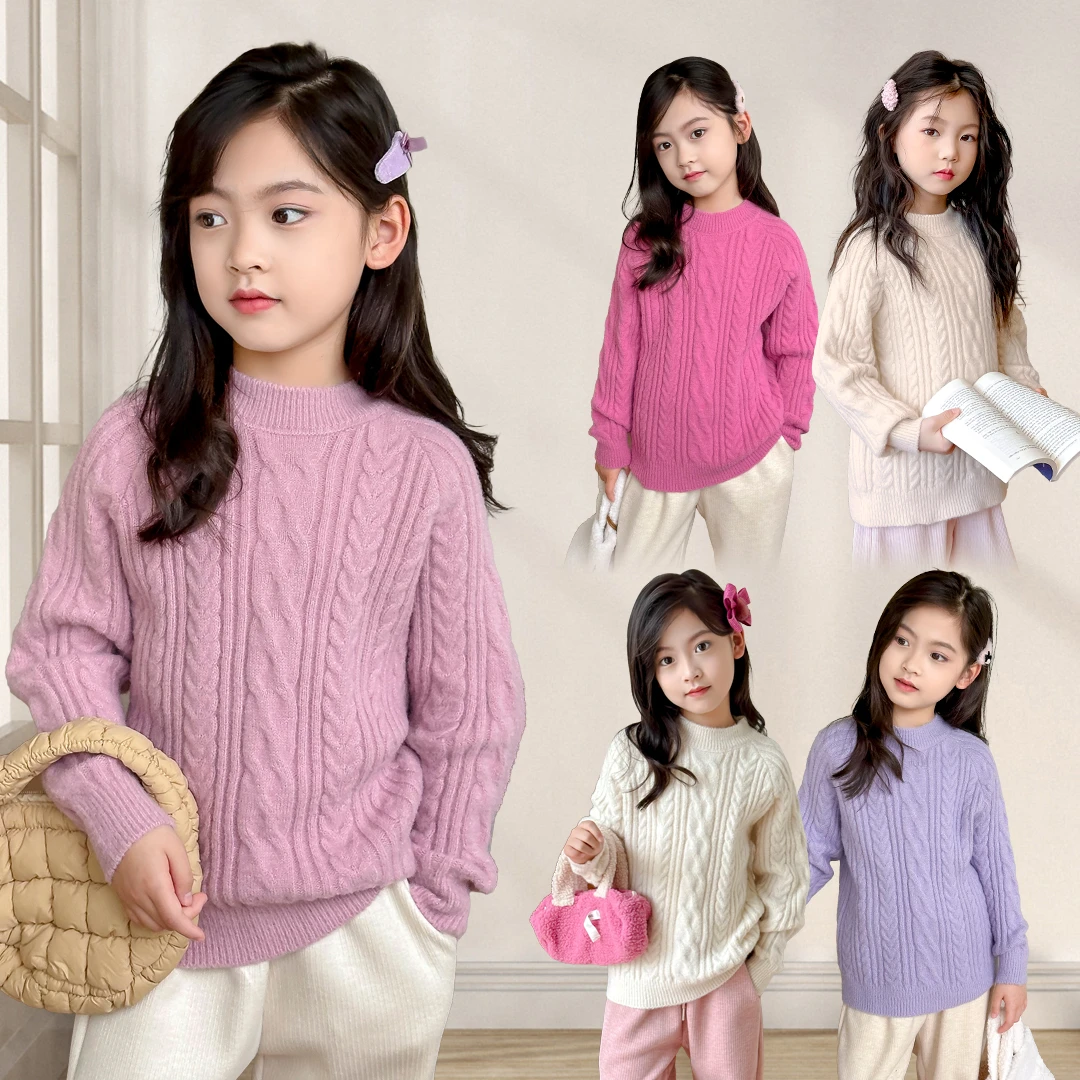 小菲特冬季女宝上衣女童装6-12中大童儿童洋气保暖毛衣CXYD42259