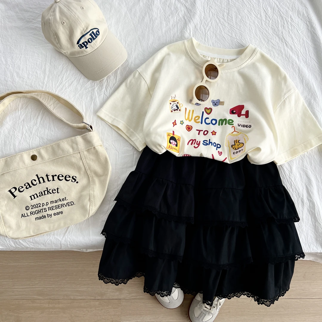 小菲特夏季新款女童半身裙6-12岁女宝中大童儿童半身裙 HSQX41375