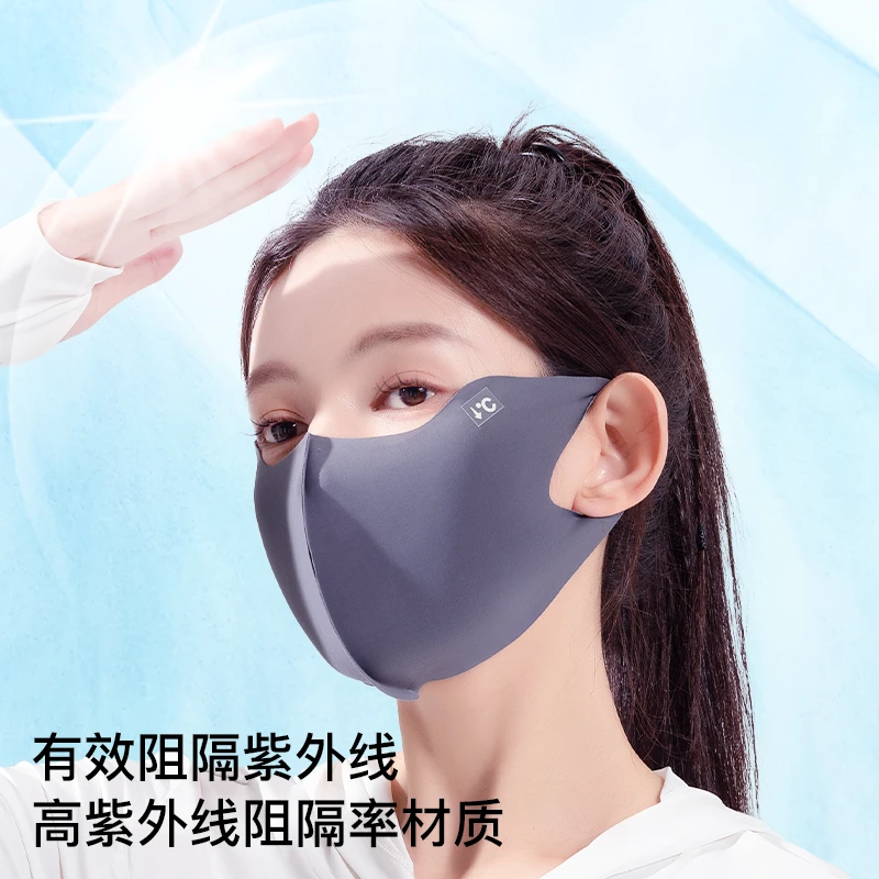 薄款可水洗一片式无痕韩版冰丝防紫外线防晒面罩