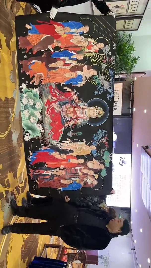 【闪购商品】绘画十八罗汉拜观音