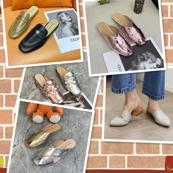 头层牛皮百搭舒适穆勒拖鞋（随机款式颜色码数）