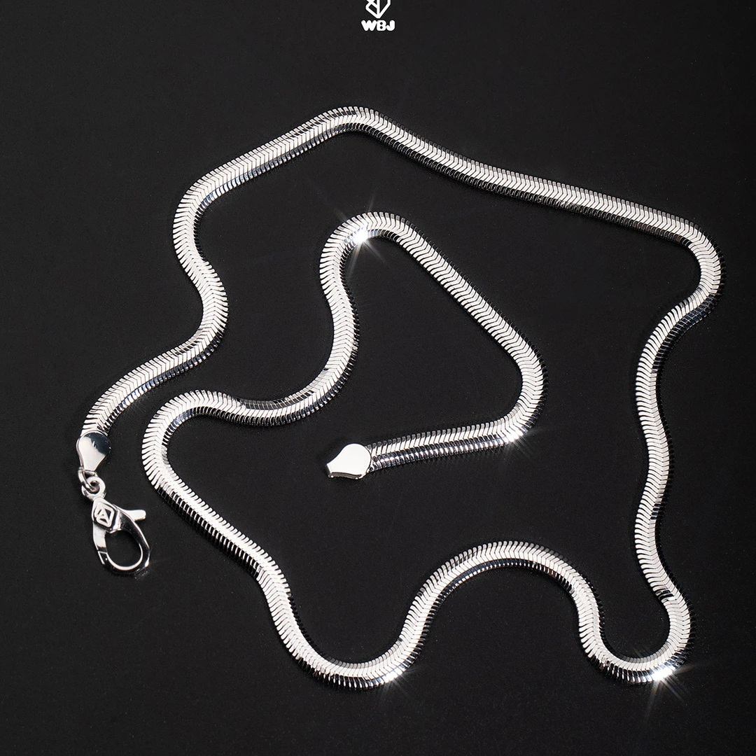 WBJ 链子925银 4mm蛇骨链 项链 吊坠链
