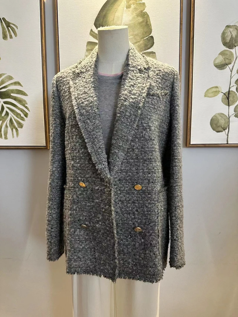 MSC高定 jin口羊毛外套 镜布