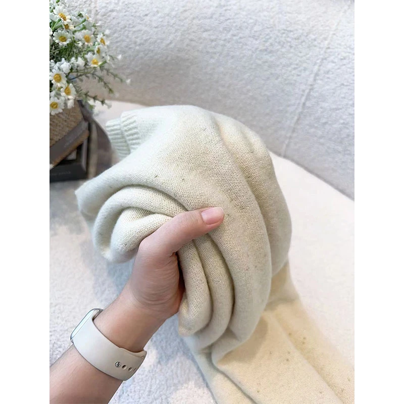 【金豆-100羊毛-米色】新款一体成衣无缝针织百搭全羊毛短袖