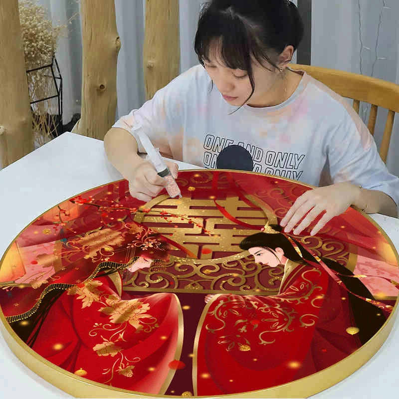 新款钻石画结婚婚房钻石贴画结婚礼物手工dy钻石画新婚礼物送新娘