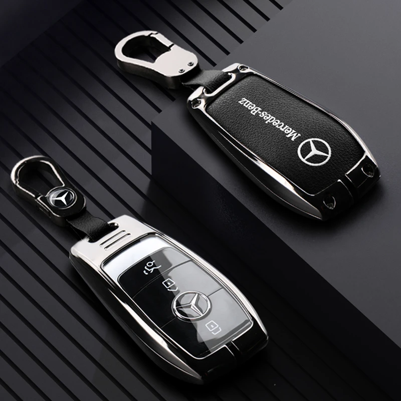 适用奔驰gle450钥匙套a2001壳改装g500扣cls300车内装饰用品b180