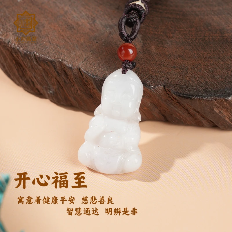 小刘珠宝开心福至宝宝佛翡翠吊坠配绳轻奢气质百搭精致时尚精美