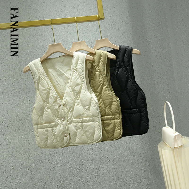 羽绒马甲女轻薄叠穿大衣内搭背心内胆伴侣小香风90白鸭绒小款马夹