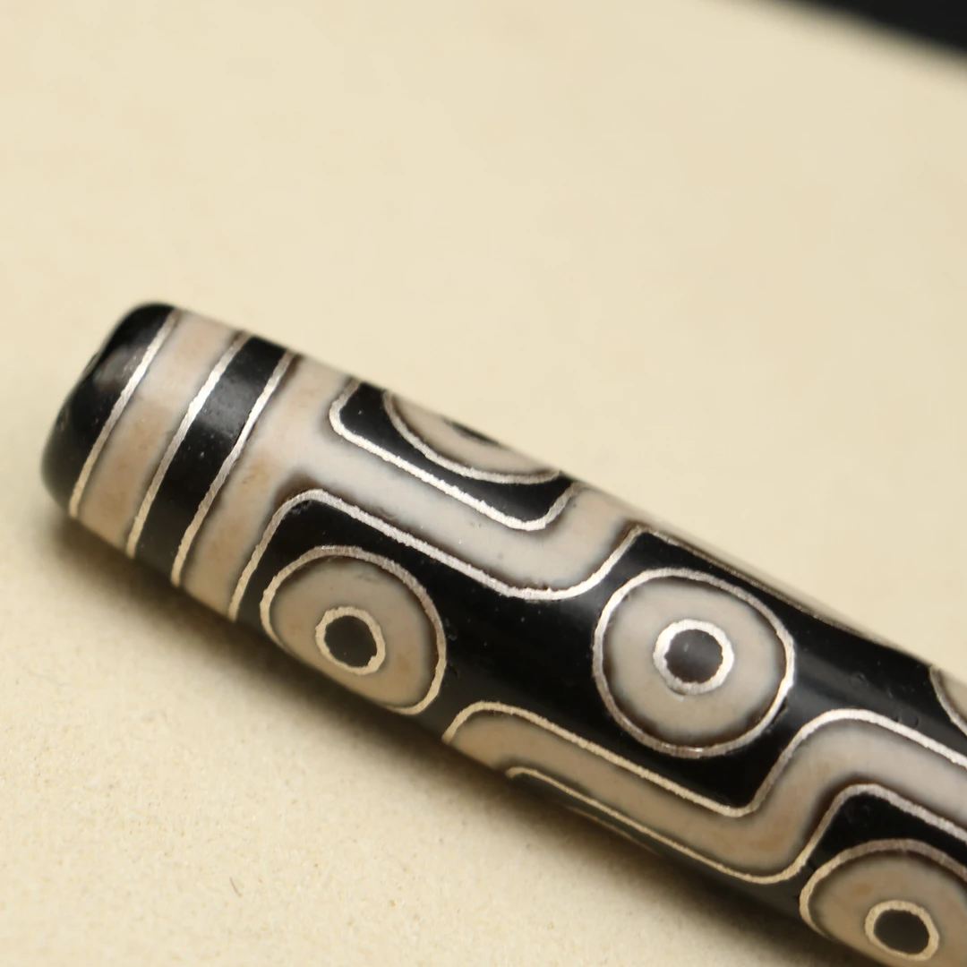 折线9眼手工珠镶嵌银线