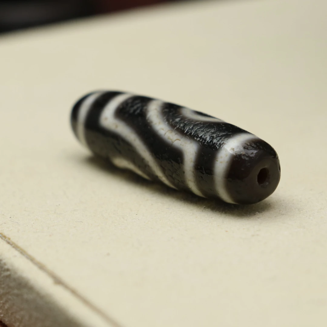 玛瑙珠子2眼手工划线