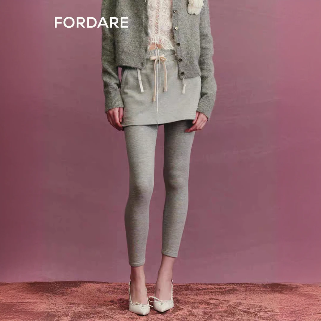 FORDARE福蝶 秋冬 双层加绒卫衣裙打底裤时尚休闲女士加厚1614