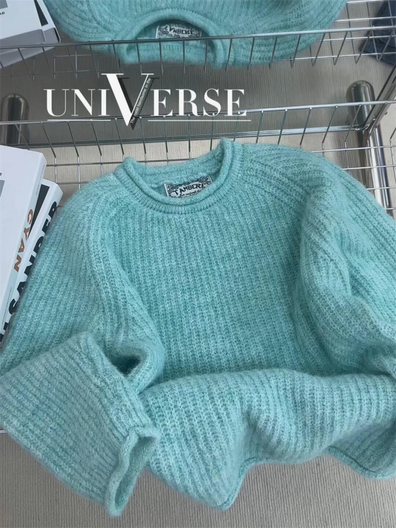 冬季针织打底衫内搭上衣奶fufu慵懒高级感超好看薄荷绿毛衣女秋冬