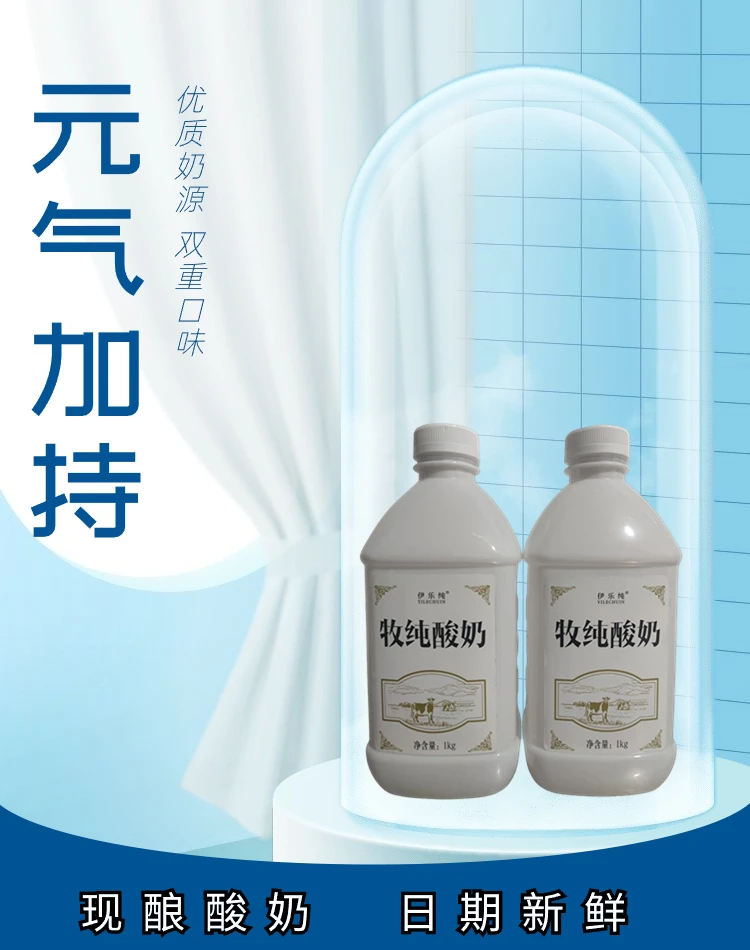 风味原味鲜酿手工老酸奶牧民桶装纯净营养谷物杯代餐奶香早餐低温