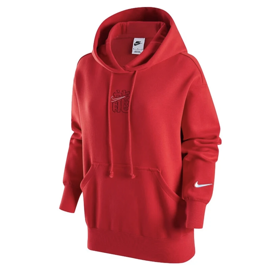 Nike/耐克CNY女上衣运动时尚休闲连帽宽松长袖春季红色FZ6559-657