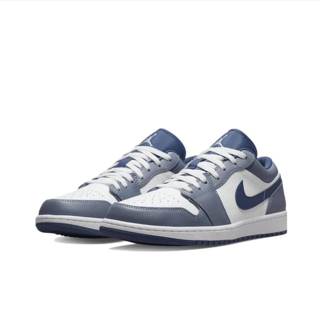 AIR JORDAN 1 LOW男款低帮灰蓝复古运动经典休闲板鞋-553558-414