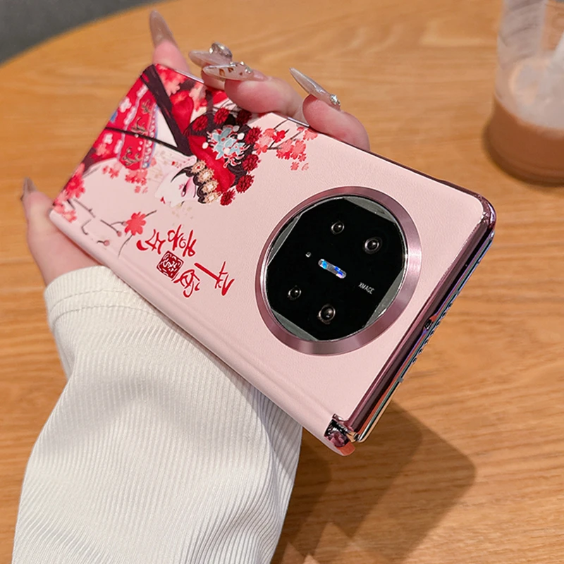 适用华为matex5手机壳新款x5典藏版中轴保护折叠屏女士外壳高级感