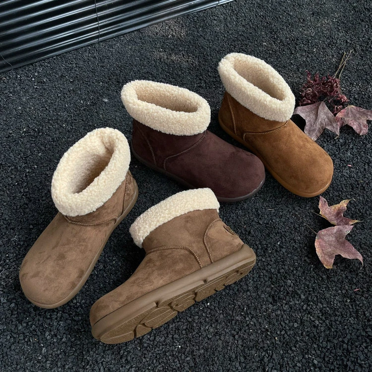 XGXC丑萌大头雪地靴女2024冬季新款小土豆毛毛短靴XG7188