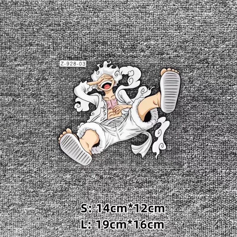 海贼王路飞尼卡形态乔巴电动摩托汽车贴纸反光车窗玻璃后视镜划痕