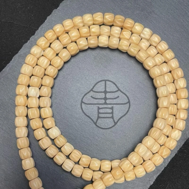 龙脊菩提雕刻柏香长串顺黄老料极润无月龙脊菩提手串