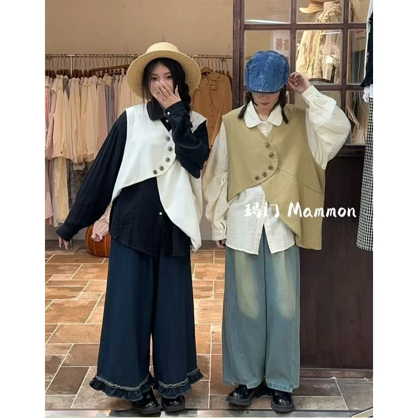 叨叨推荐款 MM#85033#斜扣马甲（秋季新款）FL