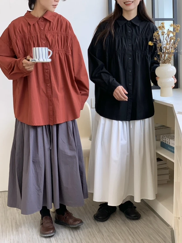 叨叨推荐款#VO#6084#抽褶衬衫（秋季新款）FL