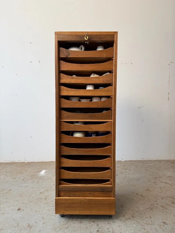 【12层牙科柜卷帘门文件柜】百年老料收纳柜紫砂壶杯文玩茶空间柜子