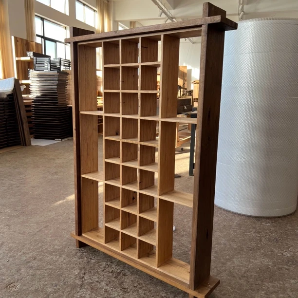 老料新作博古架多宝阁实木挂墙茶杯架收纳挂壁置物架