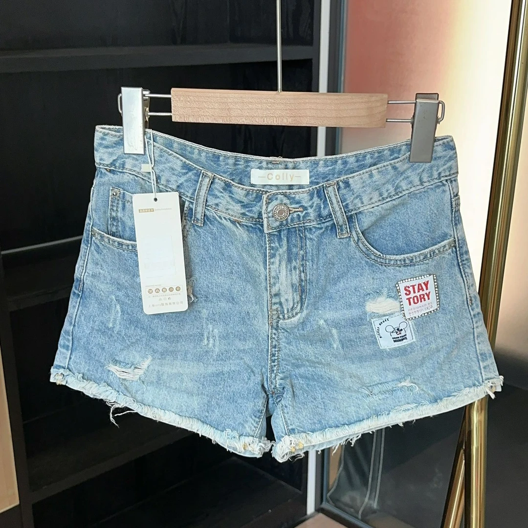 毛边牛仔裤短裤时尚百搭夏季宽松潮流破洞毛边牛仔裤短裤时尚百搭