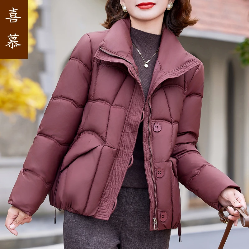 中年妈妈冬季加厚棉服2024新款短款保暖40岁50中老年女装冬装外套