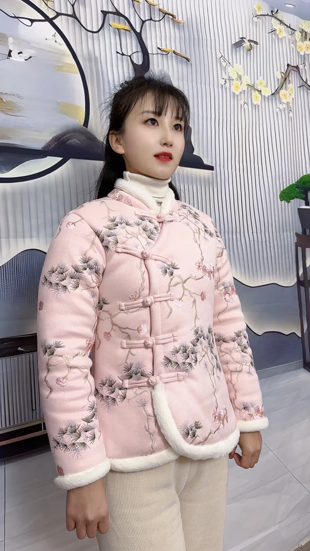 定制款纯刺绣国风古韵棉服加绒加厚时尚冬季