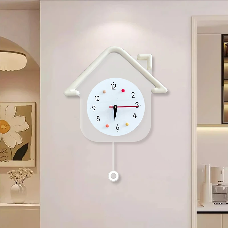 【时尚钟表】小房子创意客厅钟表造型钟表挂钟现代简约大气餐厅钟表