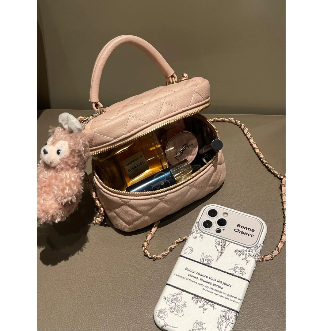 超火小香风精致链条小包包女士2025新款高级感小众斜挎盒子小方包