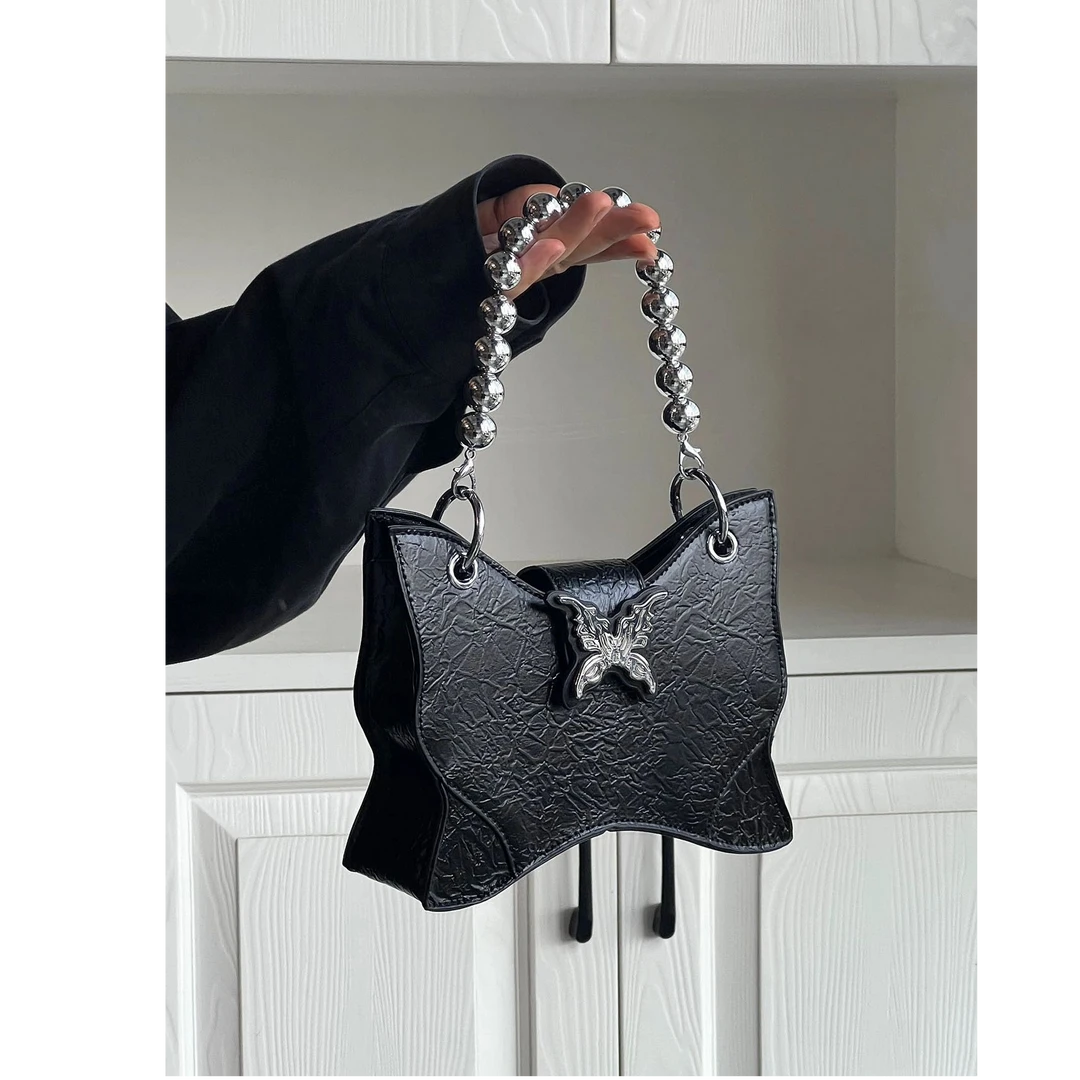 今年流行高级绝美蝴蝶手提包2025高级感辣妹小方包甜酷通勤小黑包