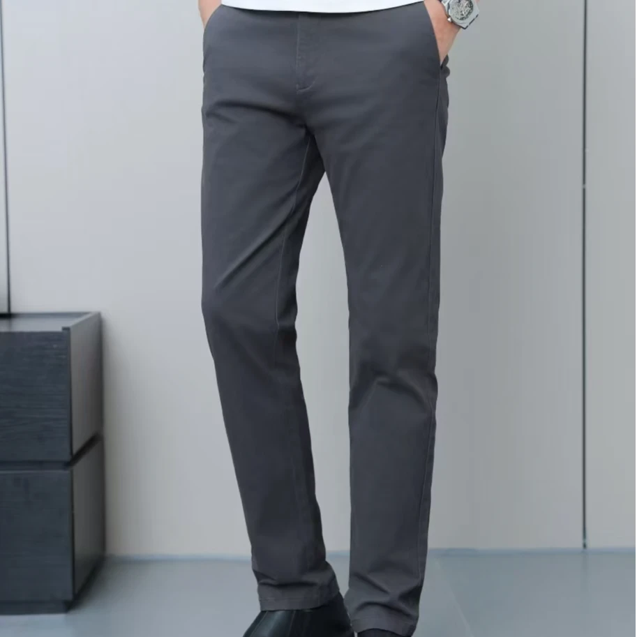 秋冬新款2024男裤宽松直筒新款商务西裤男士休闲长裤子