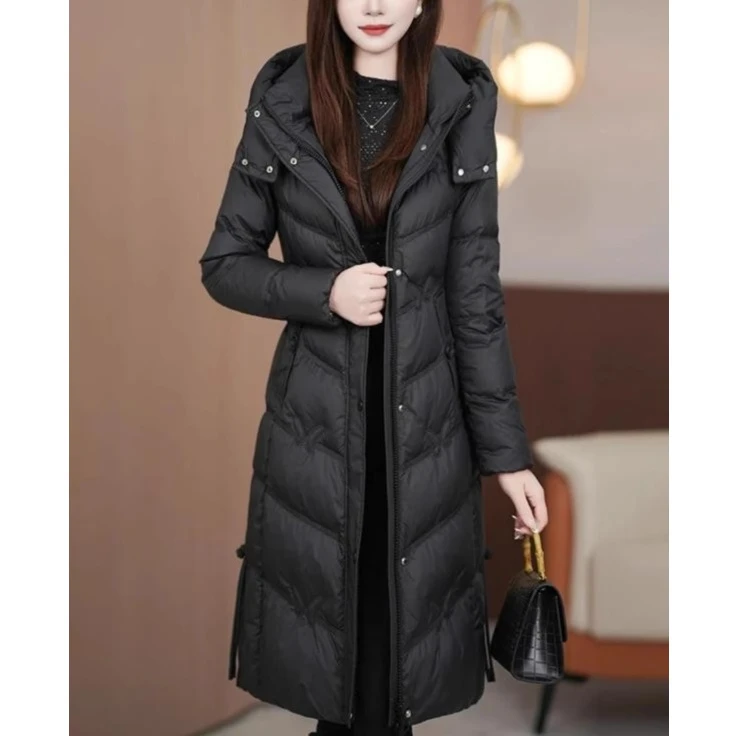 2025年今年流行爆款九江长款羽绒服女士冬季新款过膝外套