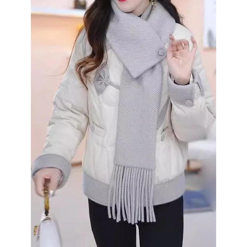 晨芷气质羽绒服女2024新款冬季时尚今年流行爆款小个子白鸭绒外套
