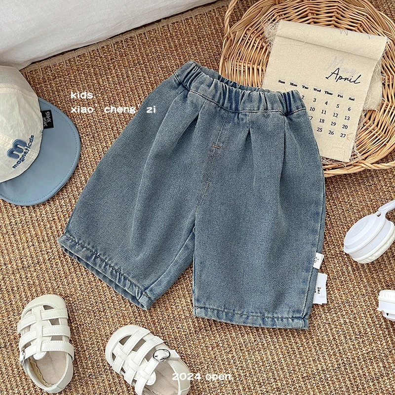 T24X77宝宝新款牛仔短裤男童休闲中裤婴儿夏季韩版薄款洋气裤子潮