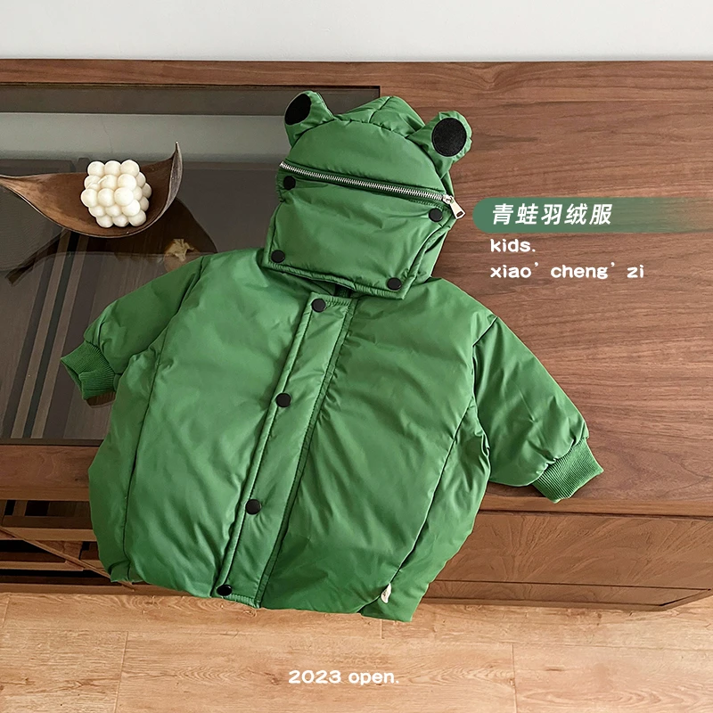 【趣趣蛙】T23D17婴幼童保暖百搭时尚青蛙羽绒服冬季卡通幼童羽绒