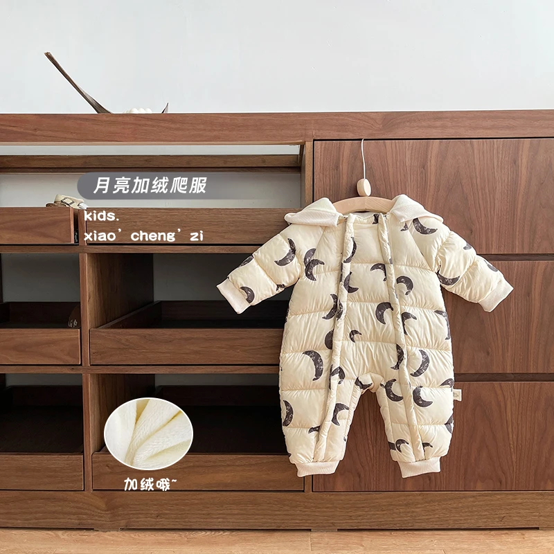 T23D15冬季婴幼儿保暖连体棉服可爱巫师帽连体加厚连帽保暖加绒