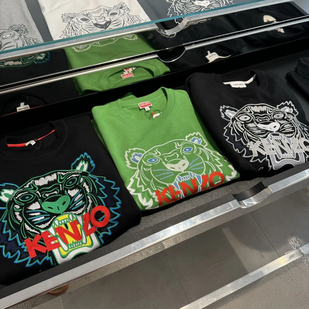 KENZO/肯佐男士虎头刺绣休闲圆领套头卫衣