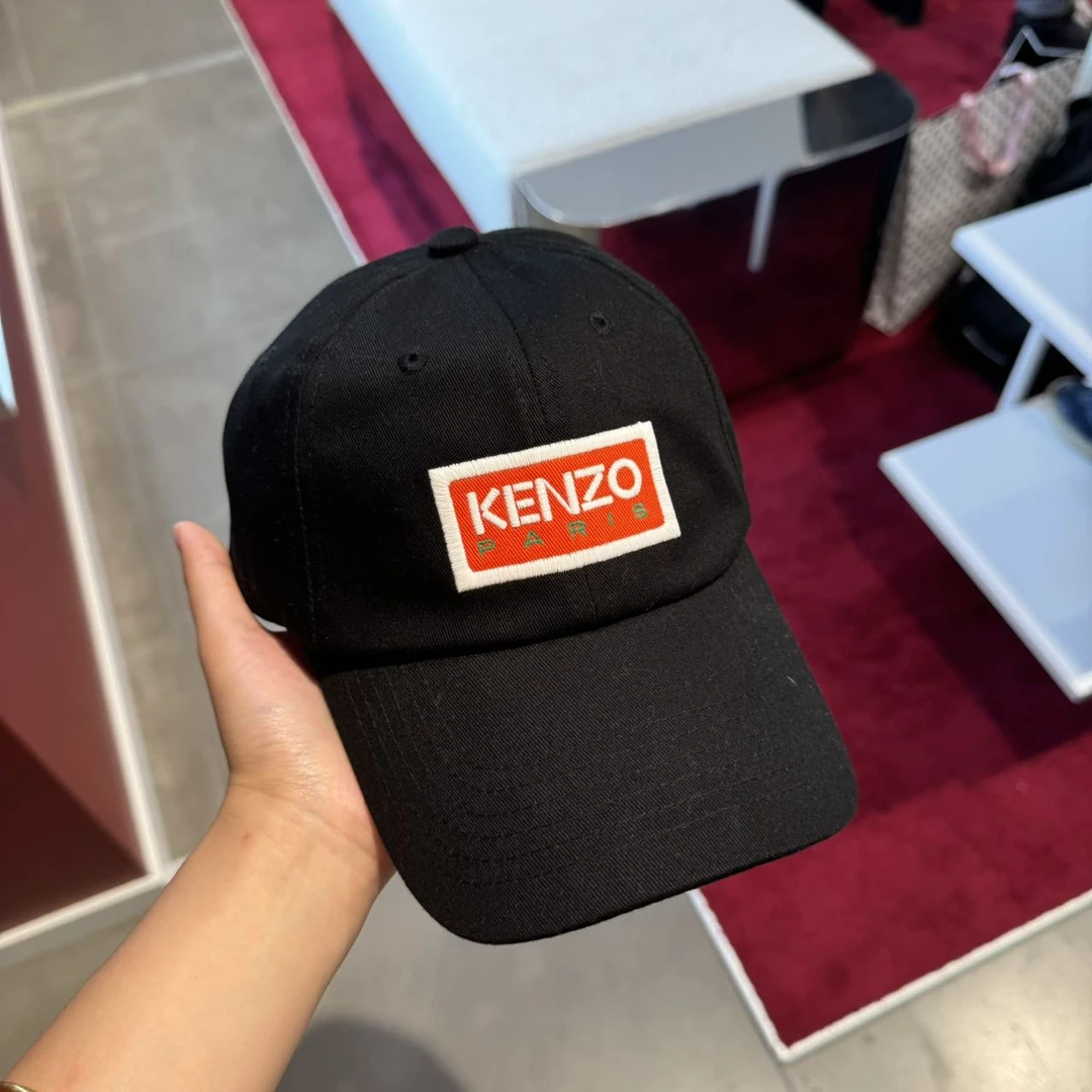 KENZO/肯佐男女同款红标棒球帽黑色