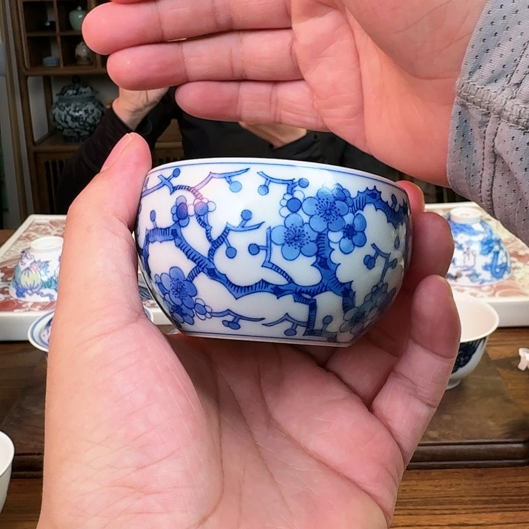 杯柴窑烧制,梅花