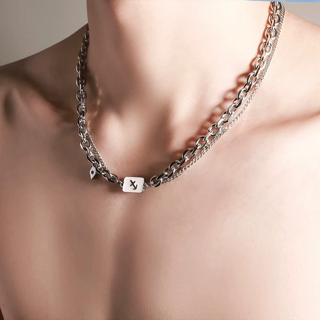 钛钢项链 十二星座项链男时尚百搭情侣轻奢小众女个性设计感高级