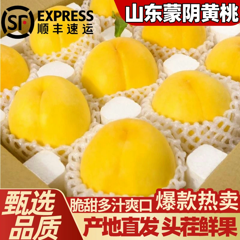 【顺丰】山东蒙阴蜜桃黄毛桃黄桃应季新鲜桃子水果礼盒夏日尝鲜