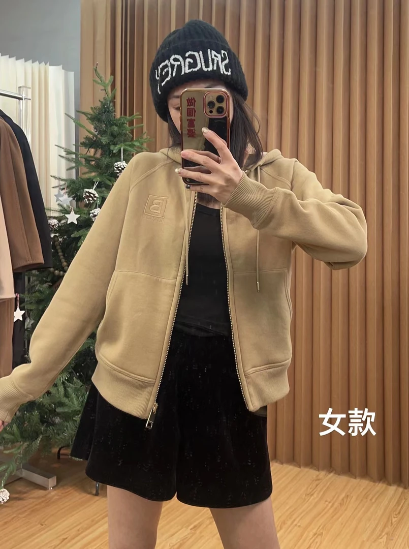 全新未使用 BURBERRY/博柏利 【男女款不一样】经典拉链戴帽卫衣