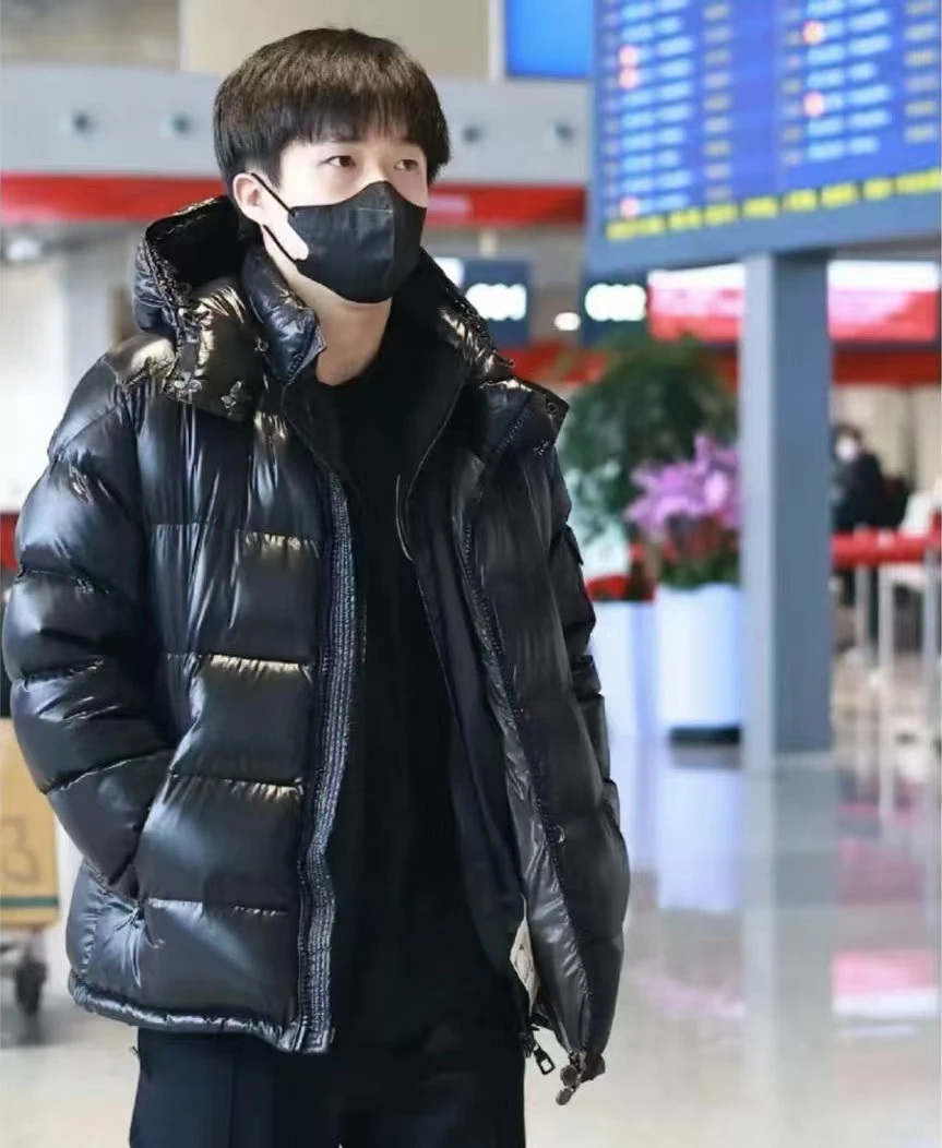 未使用 MONCLER MAYA蒙口男士宽松连帽90白鹅绒羽绒服